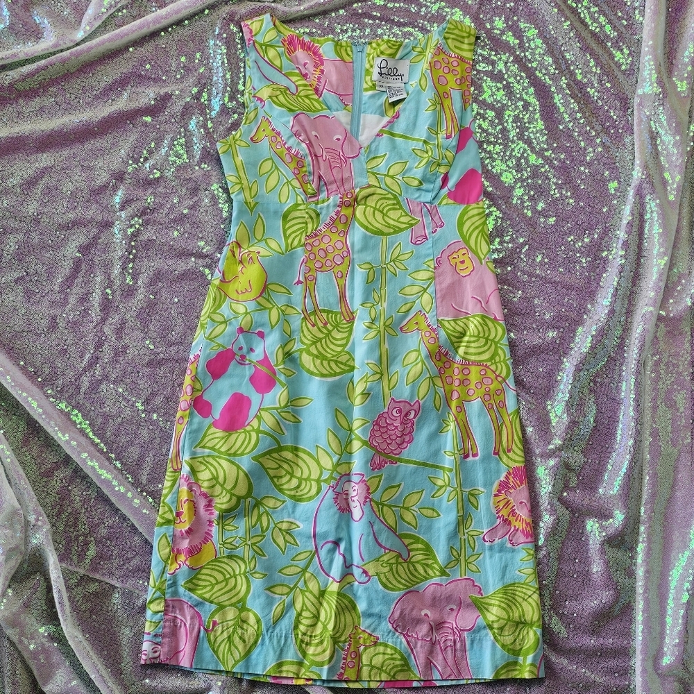 Lilly Pulitzer vintage San Diego Zoo dress jungle animal